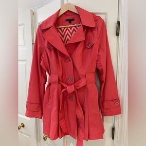 Via Spiga Women’s Trench Coat w/ Hood Melon Color Size XL